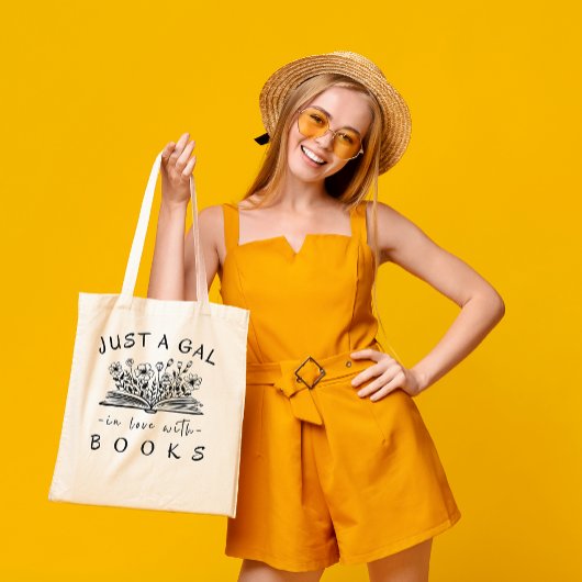 Tote Bag Just a Gal in Love with Books Stylish Everyday
