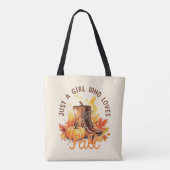 Tote Bag Just A Girl Who Love Fall - Cosy Autumn Vibes (Dos)