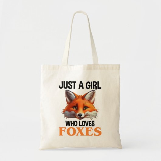 Tote Bag Just A Girl Who Loves Foxes (Devant)