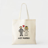 Tote Bag Just Married Cartoon (Devant)