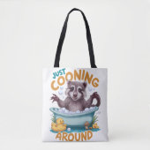 Tote Bag Juste Cooning, Jouer Raccoon Durée du bain Aventur (Devant)