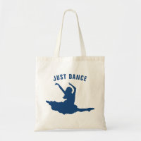Juste Danse texte Bleu Danseur Silhouette
