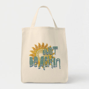 Tote Bag Juste LA PLAGE Turquoise ! (soleil 3D)
