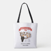 Tote Bag Juste marié Owl Mariage (Dos)