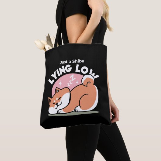 Tote Bag Juste un Shiba allongé bas : mignonne conception S (De près)