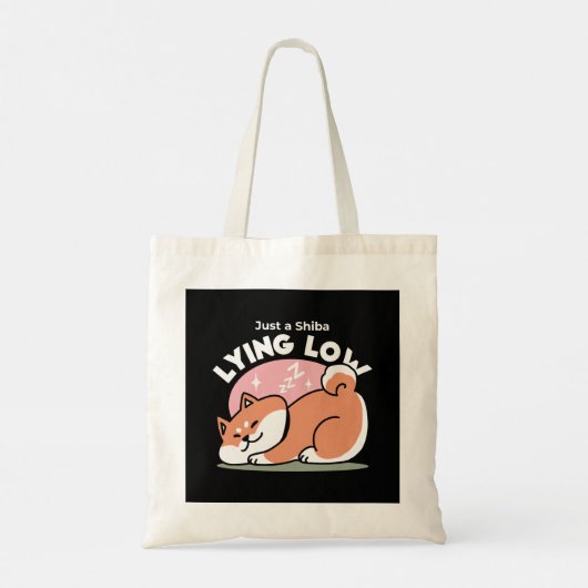 Tote Bag Juste un Shiba allongé bas : mignonne conception S (Dos)