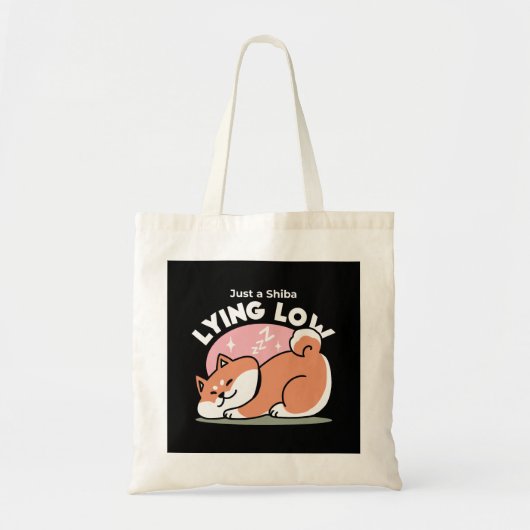 Tote Bag Juste un Shiba allongé bas : mignonne conception S (Devant)