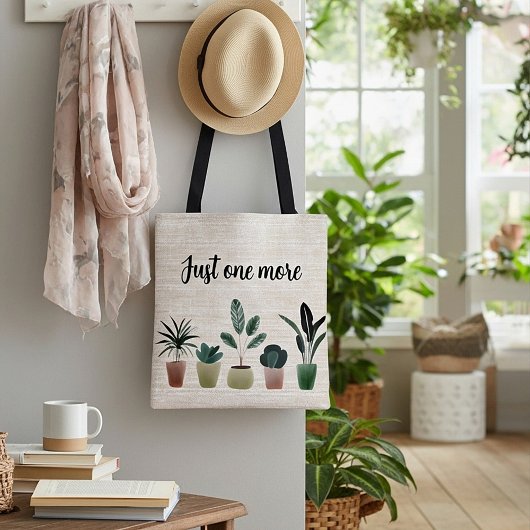 Tote Bag Juste une de plus, plante dame, look toile