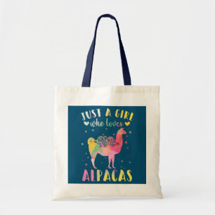 Tote Bag Juste une fille qui aime Alpacas aquarelle Alpaca