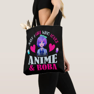 Tote Bag Juste une fille qui aime Anime et Boba