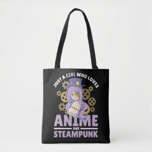 Tote Bag Juste Une Fille Qui Aime Anime Et Steampunk