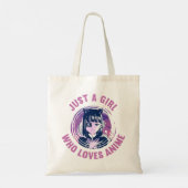 Tote Bag Juste Une Fille Qui Aime Anime T-Shirt 3 Cm Rond M (Dos)