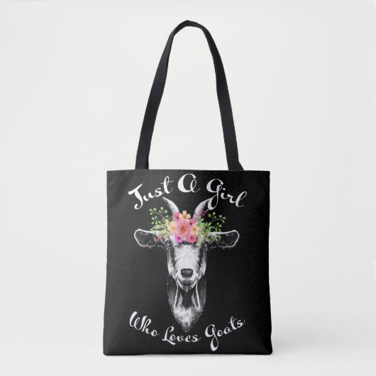 Tote Bag Juste une fille qui aime Chèvres Farmer femmes Chè (Devant)
