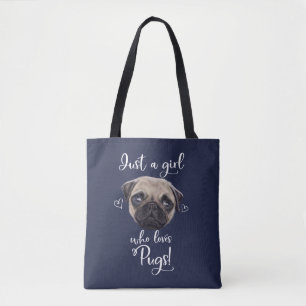 Tote Bag Juste une fille qui aime des carlins