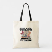 Tote Bag Juste une fille qui aime dessiner (Dos)