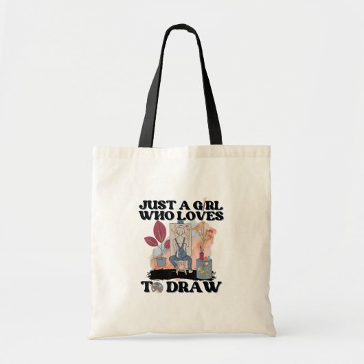 Tote Bag Juste une fille qui aime dessiner (Devant)