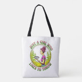 Tote Bag Juste une fille qui aime lancer | Disk Golf (Dos)