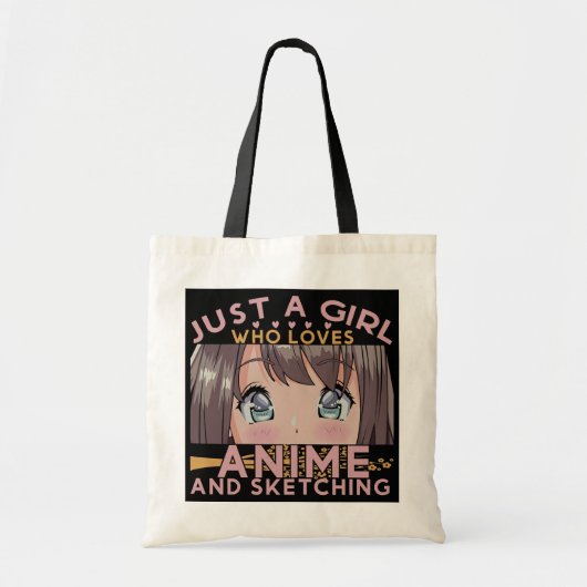 Tote Bag Juste une fille qui aime l'anime et le dessin (Devant)