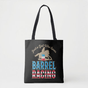 Tote Bag Juste une fille qui aime le barrel racing