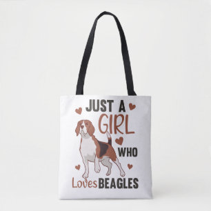 Tote Bag Juste une fille qui aime le Beagle - Doux chien Be