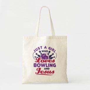 Tote Bag Juste une fille qui aime le bowling et Jésus