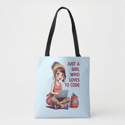Tote Bag Juste une fille qui aime le codage (Devant)