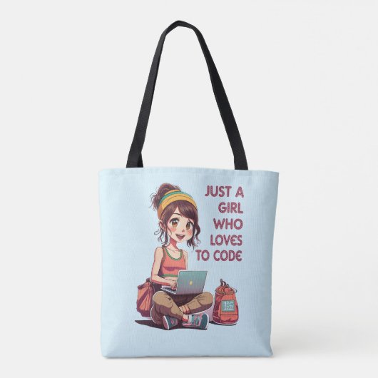 Tote Bag Juste une fille qui aime le codage (Dos)