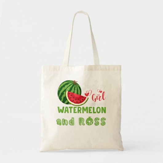 TOTE BAG JUSTE UNE FILLE QUI AIME LE WATERMELON ET ROSS (Devant)