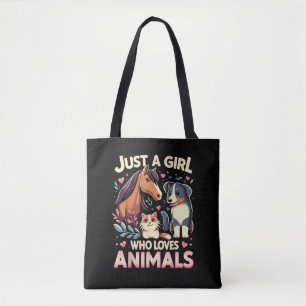 Tote Bag Juste Une Fille Qui Aime Les Animaux Mignon Amoure