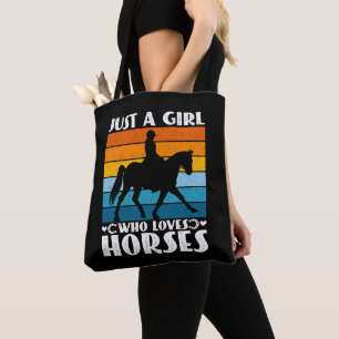 Tote Bag Juste une fille qui aime les chevaux drôle proprié