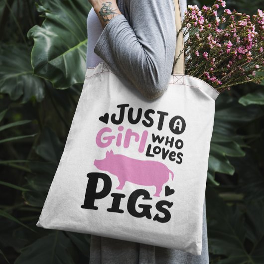 Tote Bag Juste une fille qui aime les cochons drôle porc