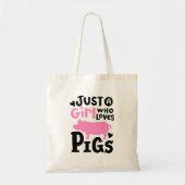 Tote Bag Juste une fille qui aime les cochons drôle porc (Devant)