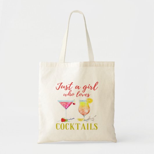 Tote Bag Juste une fille qui aime les cocktails mignonnes (Devant)
