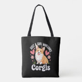 Tote Bag Juste une fille qui aime les Corgis (Dos)
