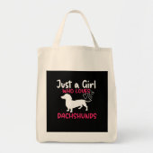 TOTE BAG JUSTE UNE FILLE QUI AIME LES DACHSHUNDS (Devant)