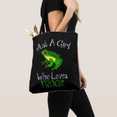 Tote Bag Juste une fille qui aime les grenouilles Amoureux (De près)