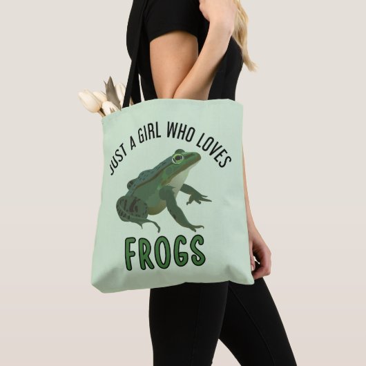Tote Bag Juste une fille qui aime les grenouilles Cadeaux a (De près)