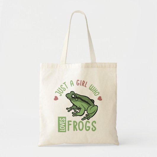 Tote Bag Juste une fille qui aime les grenouilles Cadeaux a (Devant)