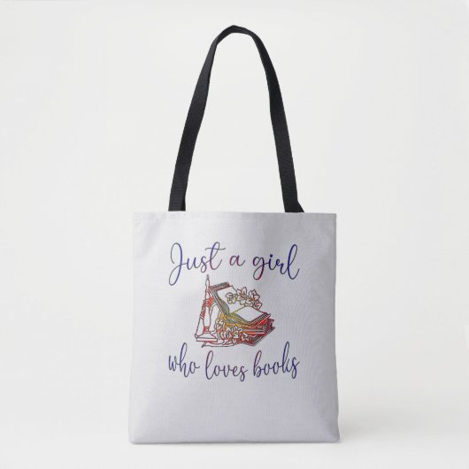 Tote Bag Juste une fille qui aime les livres (Devant)