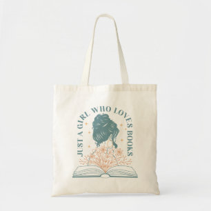 Tote Bag Juste une fille qui aime les livres Floral