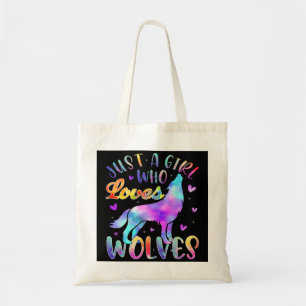 Tote Bag Juste une fille qui aime les loups Aquarelle migno