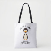 Tote Bag Juste une fille qui aime les pingouins (Devant)