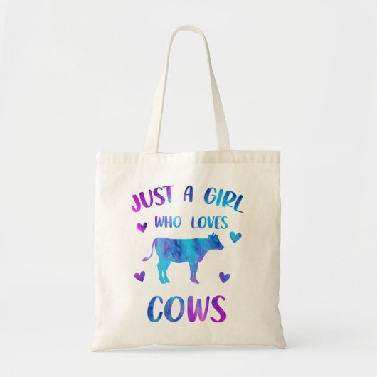 Tote Bag Juste une fille qui aime les vaches mignonne anima (Devant)