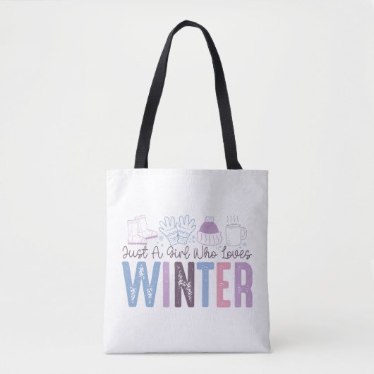 Tote Bag Juste une fille qui aime l'hiver mignonne design s (Devant)