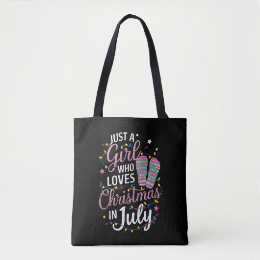 Tote Bag Juste une fille qui aime Noël en juillet été (Devant)