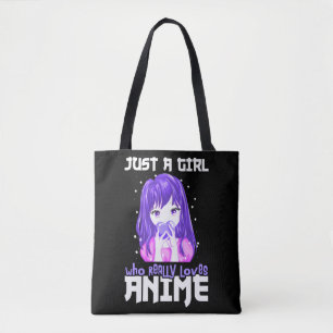 Tote Bag Juste une fille qui aime vraiment l'Anime en viole