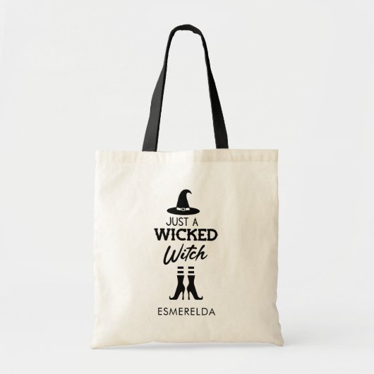 Tote Bag Juste une sorcière méchante Halloween personnalisé (Devant)