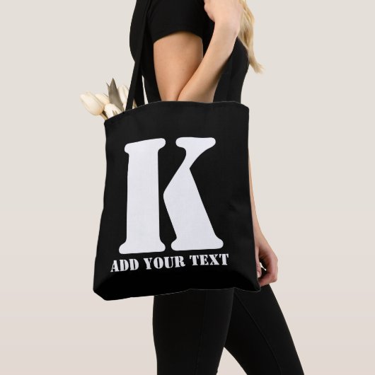 Tote Bag K Monogramme classique tendance mariage personnali (De près)