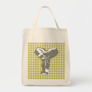 Tote Bag Kaki Safari point avec Pop Art Elephant