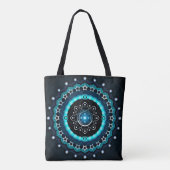Tote Bag Kaleidoscope Mandala avec un Arrière - plan noir (Dos)